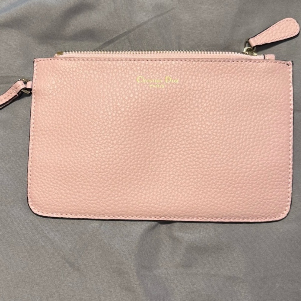 CD Pink Leather Wristlet